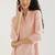 Women salmon pink airy linen short kurta
