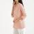 Women salmon pink airy linen short kurta