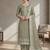 Stylee lifestyle olive linen shimmer digital printed dress material