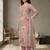 Stylee lifestyle pink linen shimmer digital printed dress material