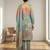 Stylee lifestyle teal linen shimmer digital printed dress material