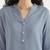Women english blue airy linen short kurta