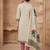 Stylee lifestyle beige linen shimmer digital printed dress material