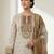 Stylee lifestyle beige linen shimmer digital printed dress material