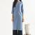 Mandarin collar cotton linen straight kurta