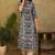 Styllow women printed viscose rayon a-line kurta (indigo)