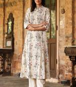 Women princess cut a-line kurta embroidery with mirror work kurta