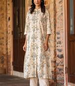Women princess cut a-line kurta embroidery with mirror work kurta
