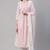 Womens printed embroidered a-line kurta pant dupatta set (pink)