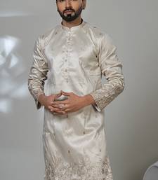 Aesthetic beige kurta for men | premium designer ethnic wear