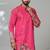 Aesthetic rani pink embroidery kurta for men | premium designer men's kurta