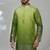 Aesthetic shaded green color embroidery kurta for men | premium designer men's kurta