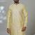 Aesthetic yellow color neck embroidery kurta for men | premium designer men's kurta