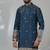 Aesthetic peacock blue color embroidery kurta for men | premium designer men's kurta