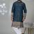 Aesthetic peacock blue color embroidery kurta for men | premium designer men's kurta