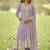 Light-purple embroiderd premium georgette anarkali suit
