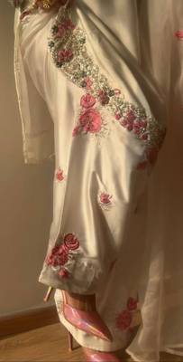 white japan satin embroidered farshi salwar kameez set 4