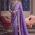 Purple silk embroidered wedding wear saree
