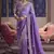 purple embroidered silk wedding saree