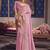 Light pink silk embroidered wedding wear saree