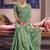 Dark green silk embroidered wedding wear saree