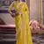 yellow embroidered silk wedding saree