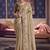 Dark beige silk embroidered wedding wear saree