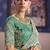 Turquoise silk embroidered wedding wear saree
