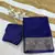 royal blue silk blend zari border wedding saree