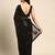 Black floral sequins embroidered georgette party wear saree with blouse piece