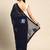 Blue floral sequins embroidered georgette party wear saree with blouse piece