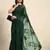 green floral sequins georgette party wear saree