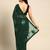 Green floral sequins embroidered georgette party wear saree with blouse piece