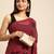 Maroon floral sequins embroidered georgette party wear saree with blouse piece