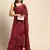 maroon floral sequins georgette party wear saree