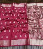 maroon tussar silk zari weaving wedding saree