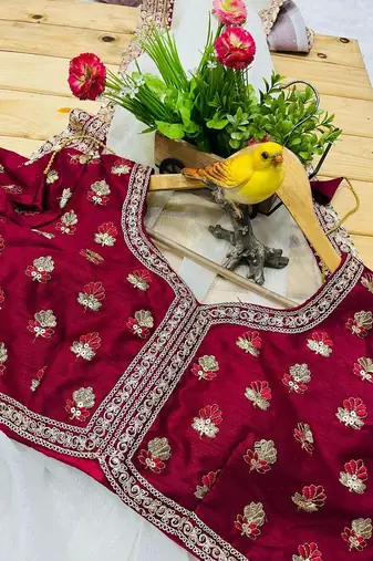 off white banarasi crush silk sequins saree