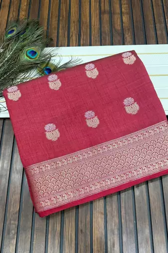 maroon tussar silk zari weaving wedding saree