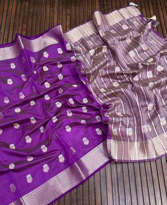 magenta tussar silk zari woven wedding saree 2