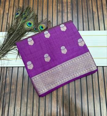 magenta tussar silk zari woven wedding saree 3