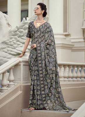 Black pure mal mal silk saree 1