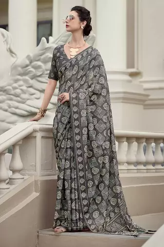 Black pure mal mal silk saree