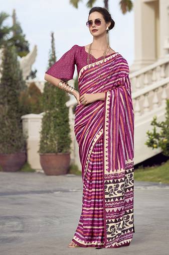 Multicolor pure mal mal silk saree
