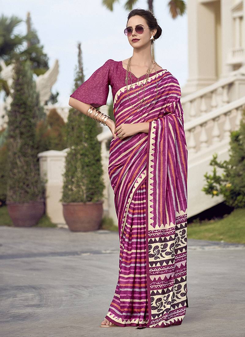 Multicolor pure mal mal silk saree