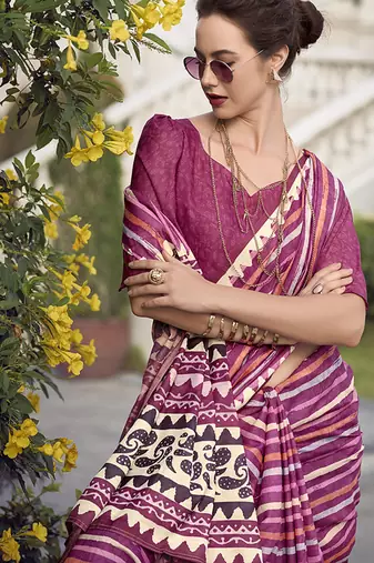 Multicolor pure mal mal silk saree