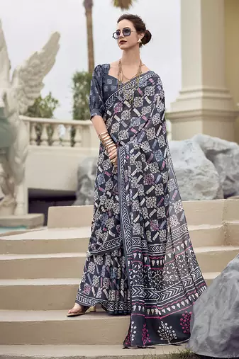 Multicolor pure mal mal silk saree