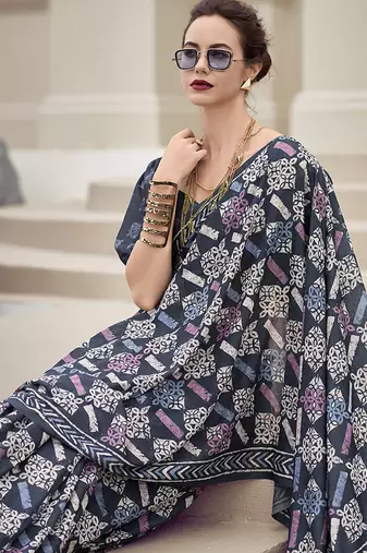 Multicolor pure mal mal silk saree