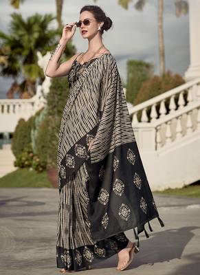 Black pure mal mal silk saree 2