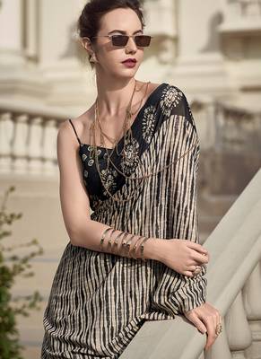 Black pure mal mal silk saree 3