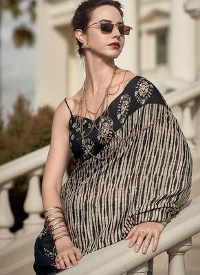 Black pure mal mal silk saree 4